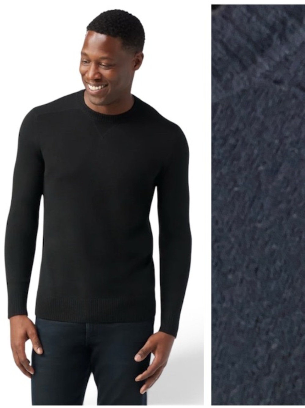 Smartwool Black Sparwood Crew Sweater Medium